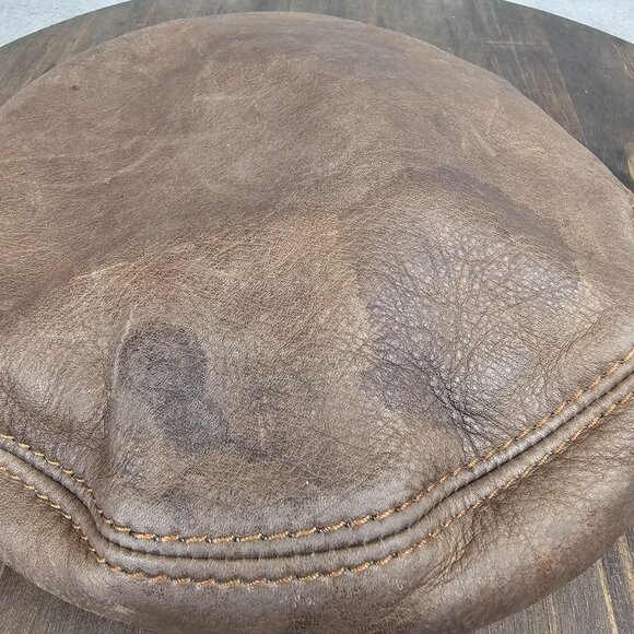 Vintage Nacca Dacca San Francisco Hat Brown Leather Newsboy Cap 1960's - Picture 6 of 9